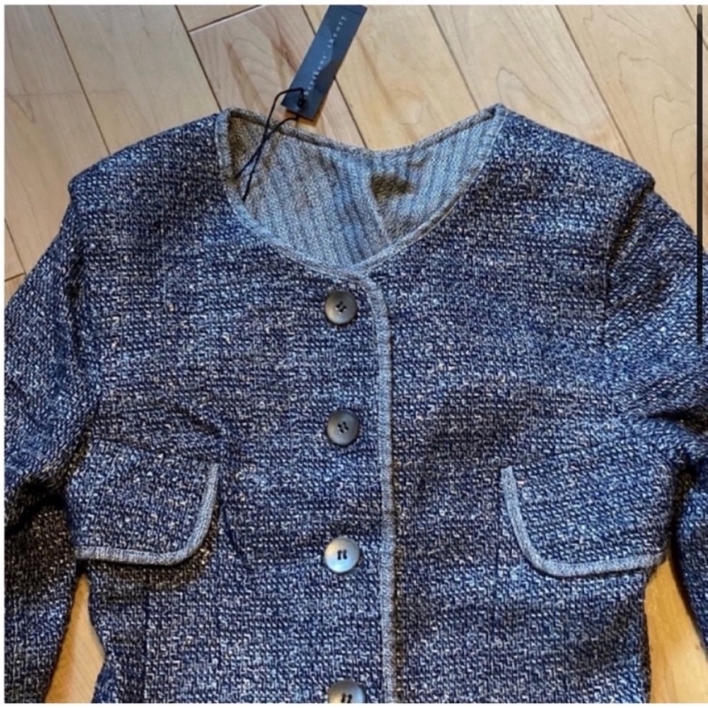 NWT Theyskens' Theory Jezir Blue Multi Blazer Jacket size two - Picture 2 of 13